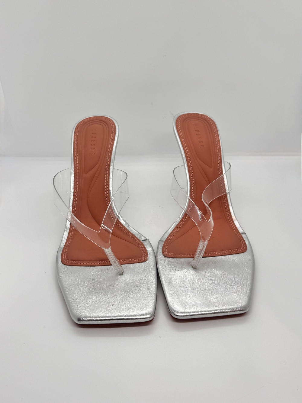 FINESSE Abigail Silver Perspex Thong Sandals/Size Various/NWB/MSRP 68